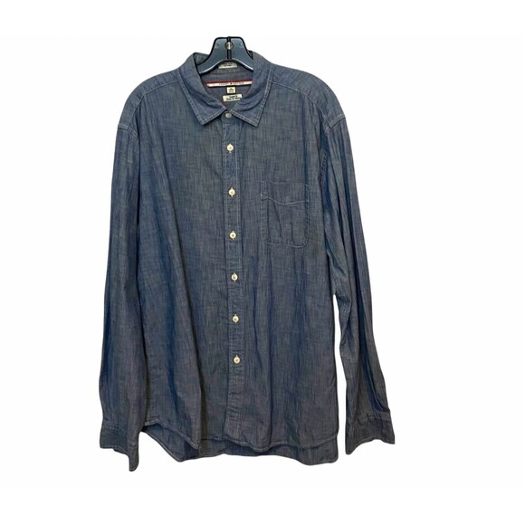 #3727 Tommy Hilfiger Blue button down mens shirt size XL - Picture 1 of 10
